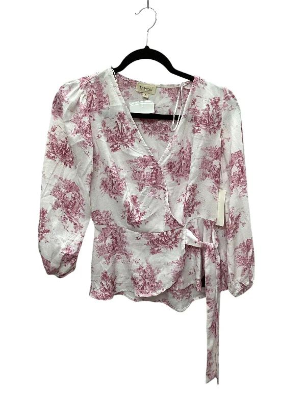 Top Long Sleeve By Meraki In Floral Print, Size: S