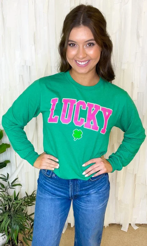 LUCKY Green with pink shirt