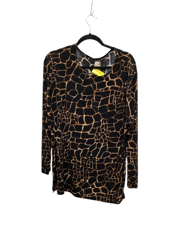 Top Long Sleeve By Cmf In Animal Print, Size: Xl