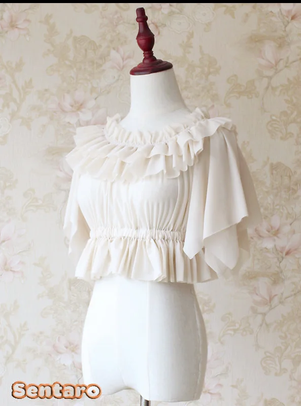 Sentaro~Butterfly Cookies~Summer Fly Sleeves Lolita Chiffon Blouse