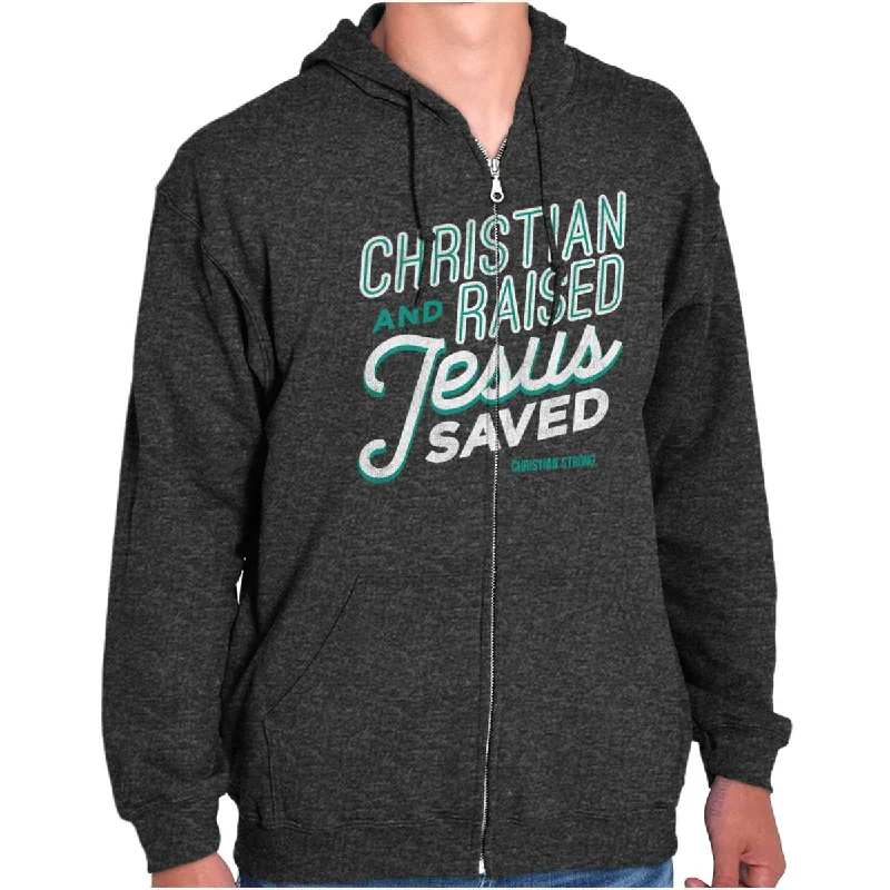 Jesus Saved Me Zip Hoodie