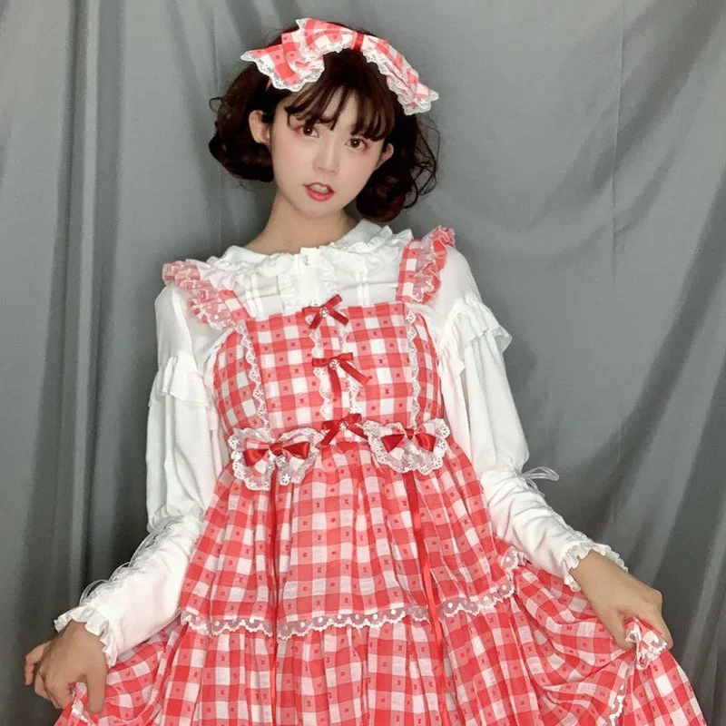 Sakurada Fawn~Plus Size Lolita Shirt Mutton Sleeve Lace Blouse