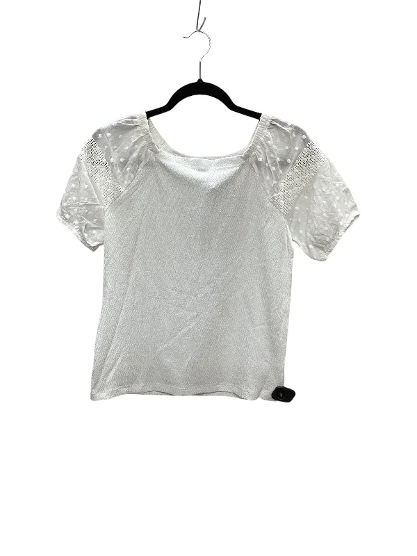 Top Short Sleeve By Cme In White, Size: S