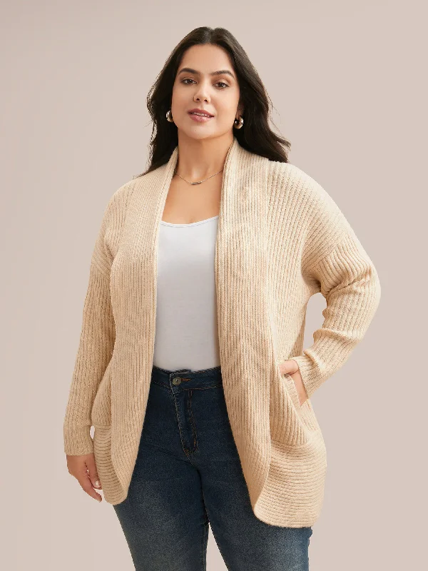 Airy Cozy Shawl Collar Open Cardigan