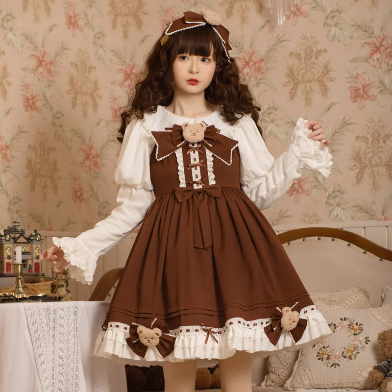 (Buyforme) Eieyomi~Mousse Bear Kawaii Princess Jumper Dress