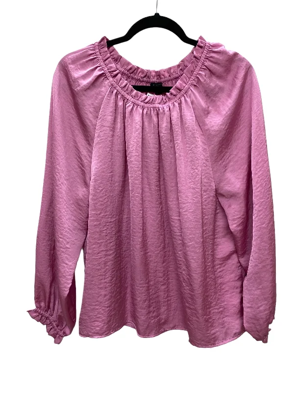 Top Long Sleeve By Ann Taylor In Pink, Size: L