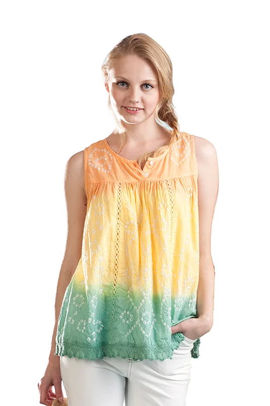 100% Cotton Ombre Tie Dyed Top