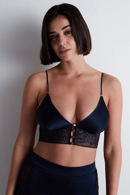 Midnight Whisper Silk Bralette Evening Blue