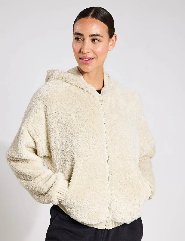 Recycled Fleece Bomber - Sandstone