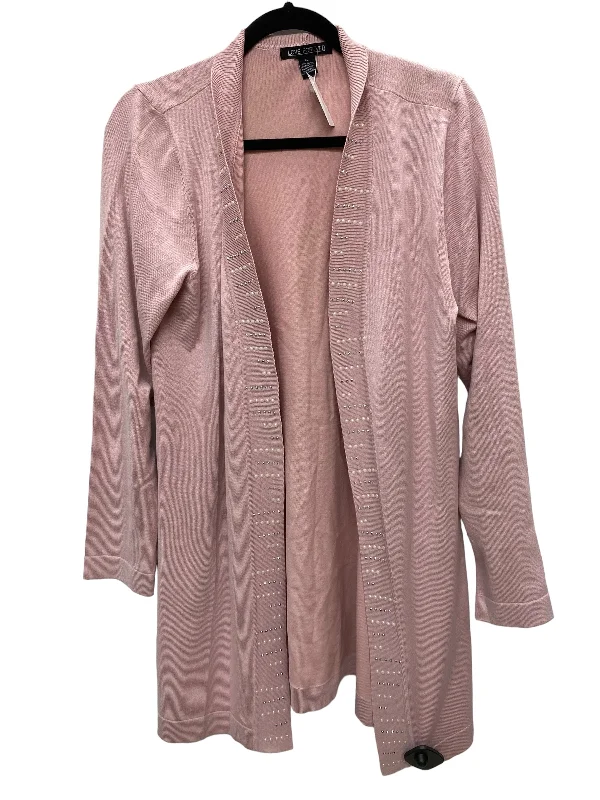 Cardigan By Clothes Mentor In Pink, Size: Xl