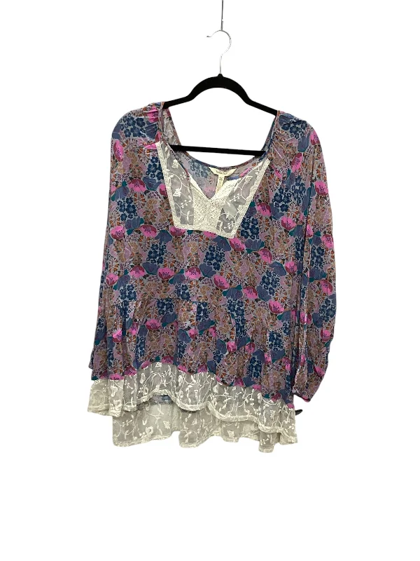 Top Long Sleeve By Matilda Jane In Floral Print, Size: Xl