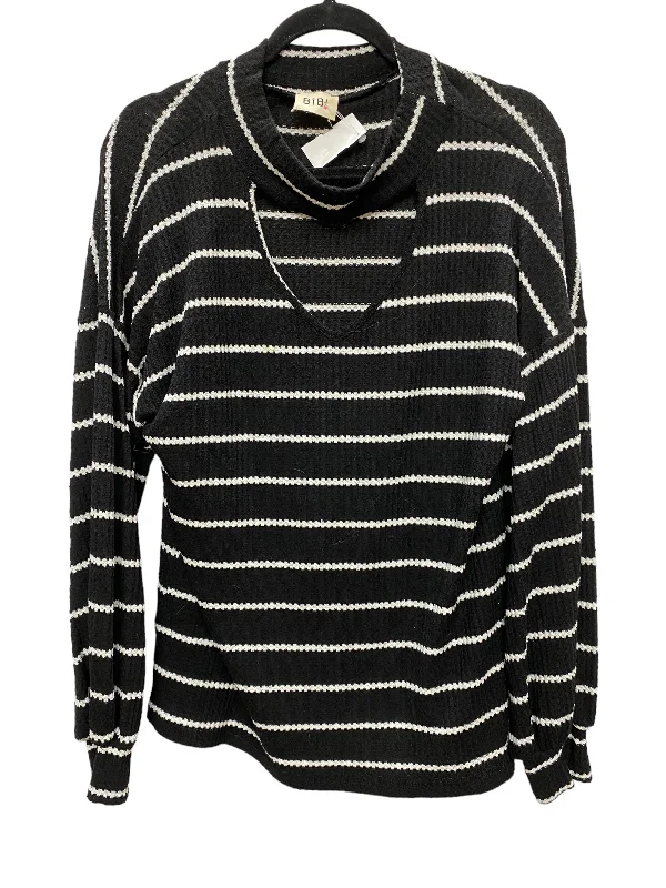 Top Long Sleeve By Bibi In Striped Pattern, Size: M