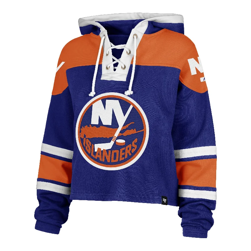 NEW YORK ISLANDERS CROPPED SUPERIOR '47 LACER HOOD WOMENS