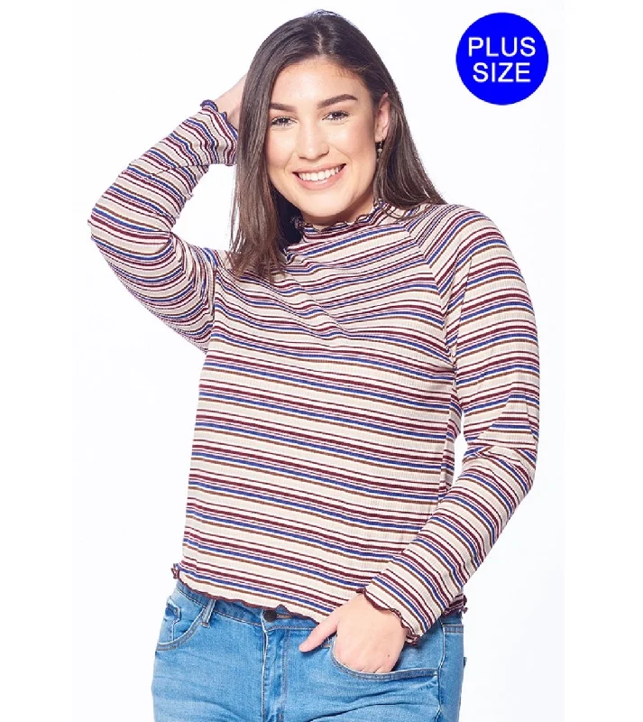 Plus size stripped sweaters