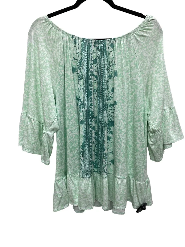 Top Short Sleeve By Style And Company In Green, Size: 2x