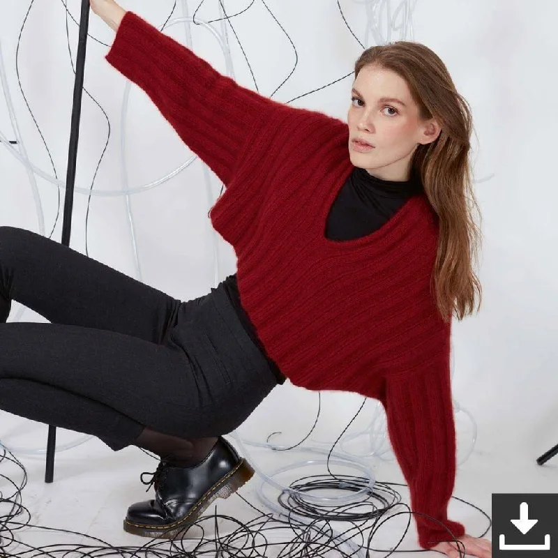 Cropped Sweater Strickanleitung - Lang Yarns (PDF)