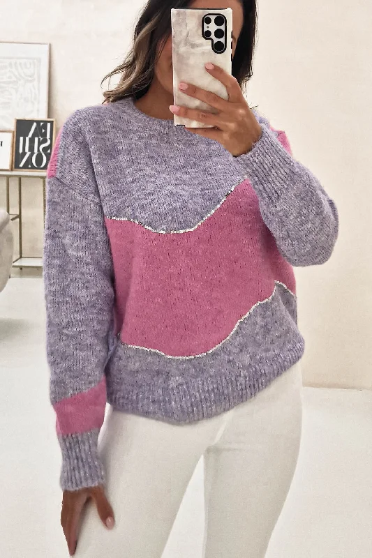 Rosalind Sequin Detail Jumper | Lilac/Pink