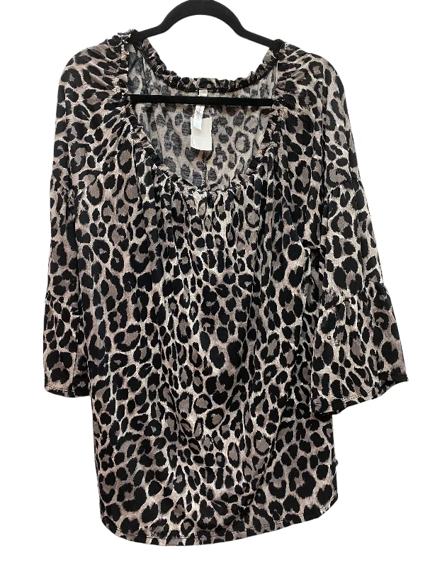 Top Long Sleeve By Clothes Mentor In Animal Print, Size: Xl