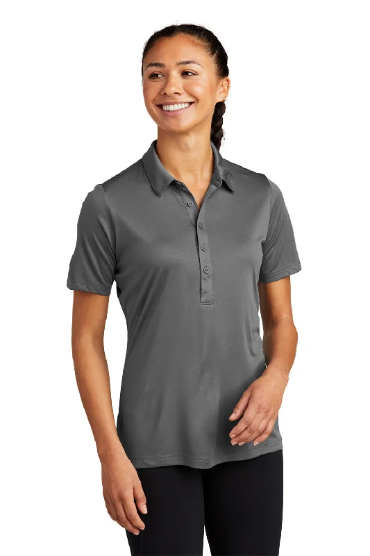 Sport-Tek Womens Moisture Wicking Short Sleeve Polo Shirt - Dark Smoke Grey