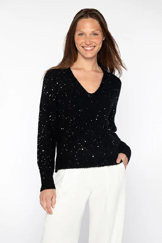 Price Cut KINROSS CASHMERE - SEQUIN VEE NECK PULLOVER