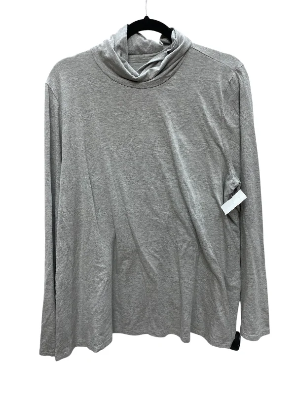 Top Long Sleeve By Pure Jill In Grey, Size: L