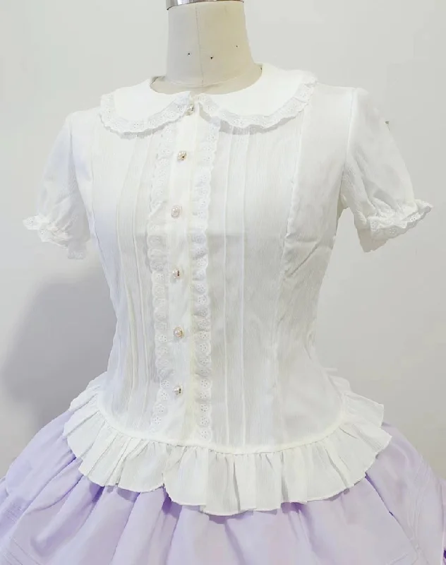 Sweet Angel~Daily Lolita White Short Sleeve Shirt