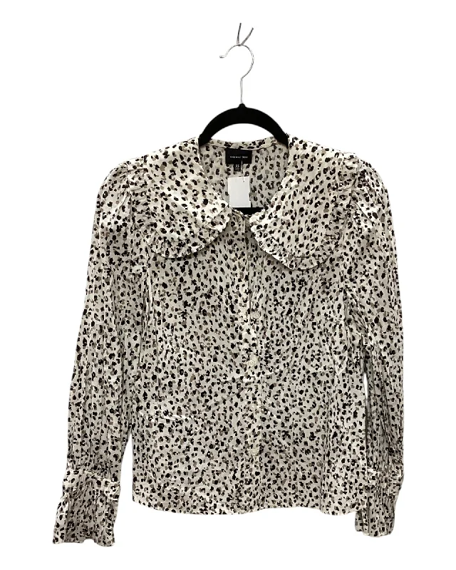 Top Long Sleeve By Who What Wear In Animal Print, Size: Xs