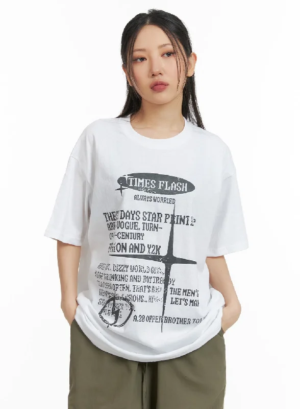 Graphic Lettering Oversized Tee CM419