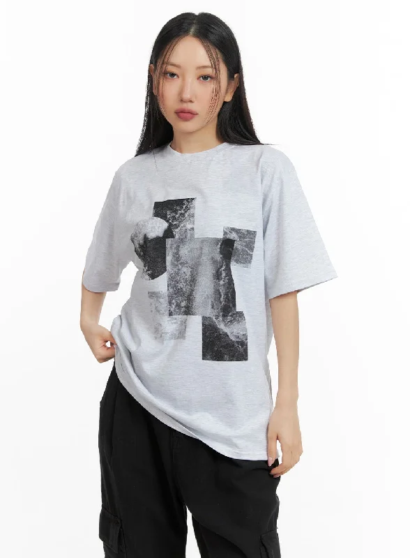 Oversized Cotton Graphic Tee CM419