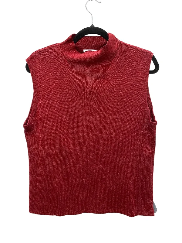 Top Sleeveless By Coldwater Creek In Red, Size: Xl