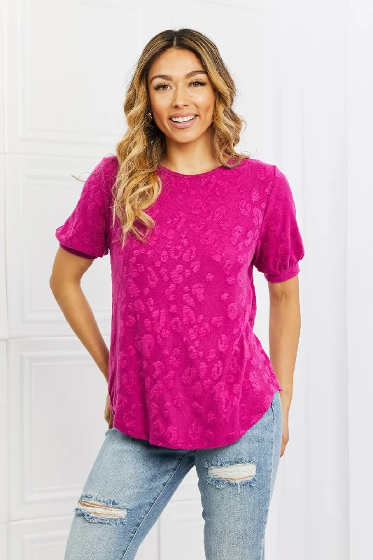 Carnival Vibes Animal Textured Top in Magenta