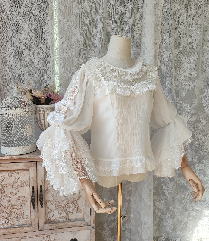 (Buyforme) Two rural cats~Princess Sleeve Flower Wedding Blouse