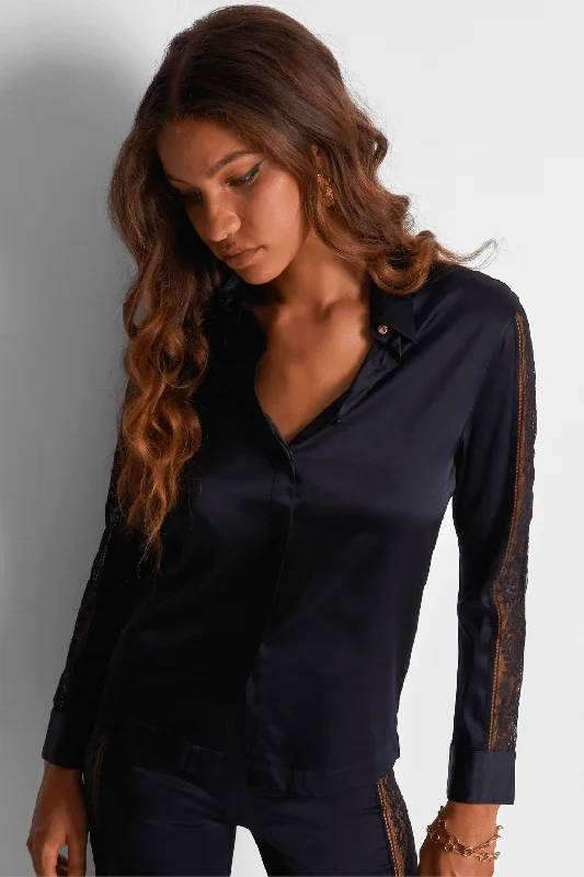 Midnight Whisper Silk Blouse