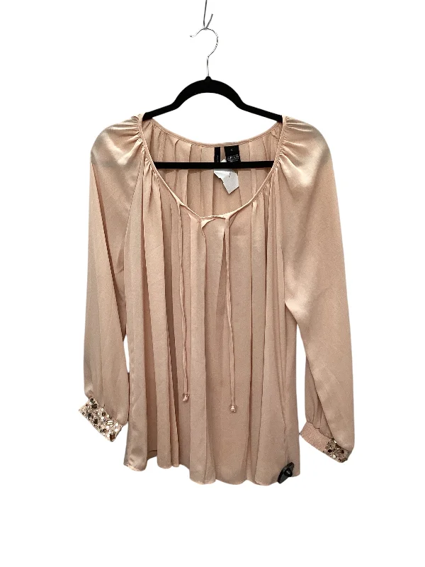 Top Long Sleeve By New Directions In Peach, Size: Xl