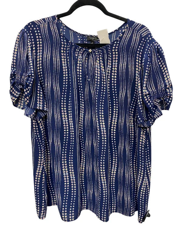 Top Short Sleeve By Talbots In Blue, Size: 2x