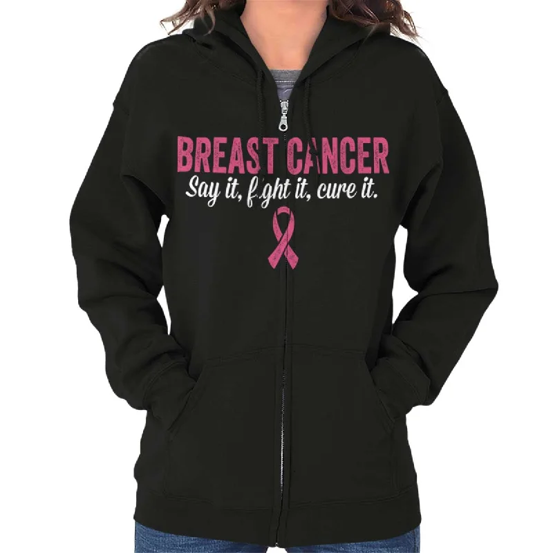 Fight Cure Breast Cancer Zip Hoodie