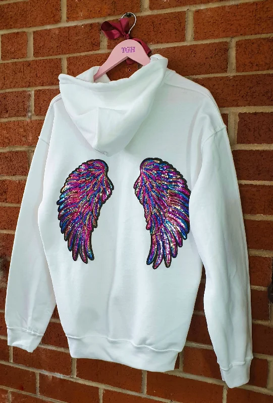 [Made To Order] WHITE ANGEL WING HOODIE