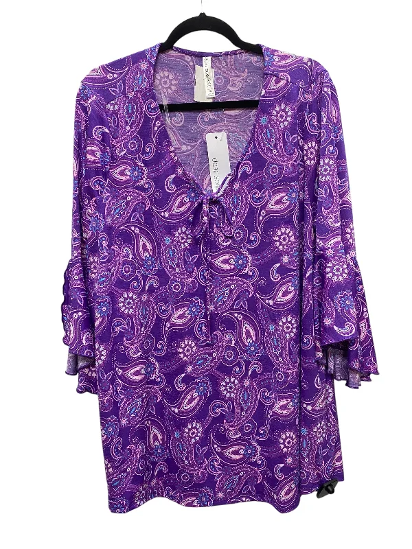 Top Long Sleeve By Clothes Mentor In Purple, Size: 2x