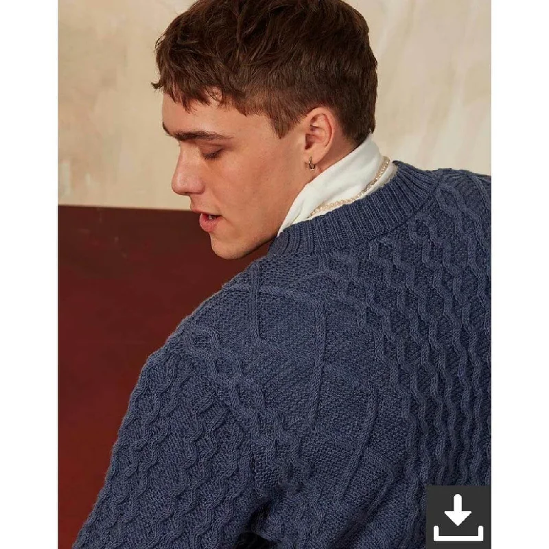 Herren Pullover mit Zopfstrickmuster Strickanleitung - Lang Yarns (PDF)