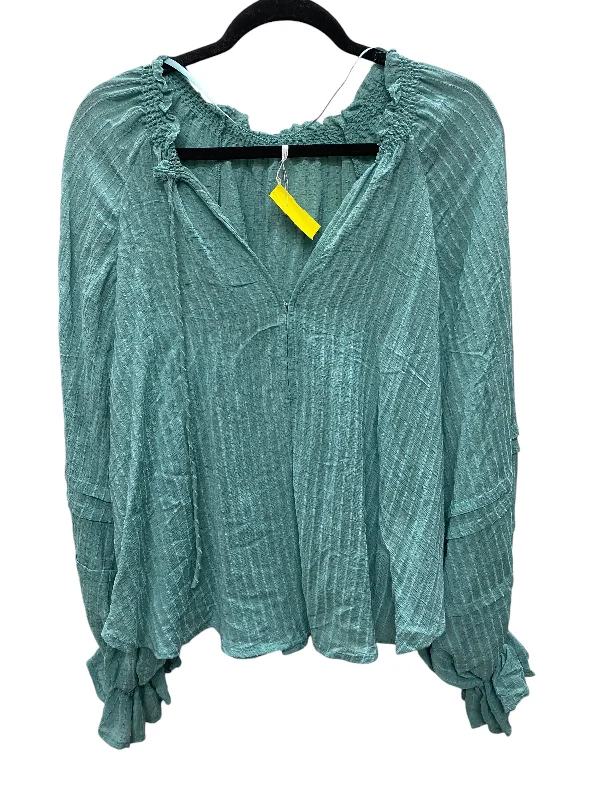 Top Long Sleeve By Free People In Green, Size: Xs