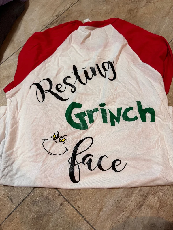 Resting Grinch Face Raglan - Medium