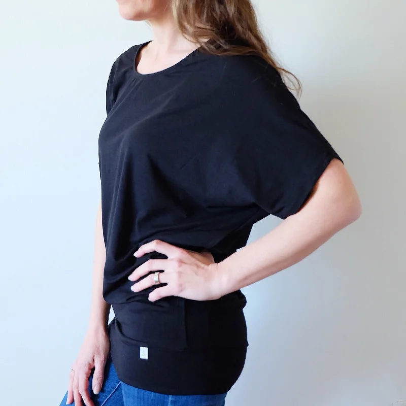 SHORT SLEEVE BATWING T-SHIRT