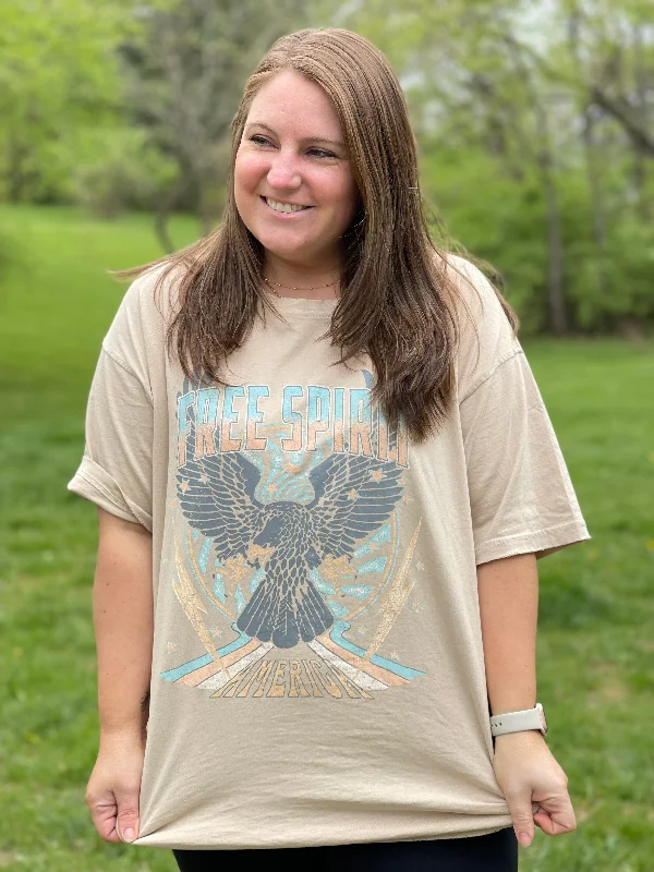 Free Spirit Vintage Eagle Graphic Oversized Tee