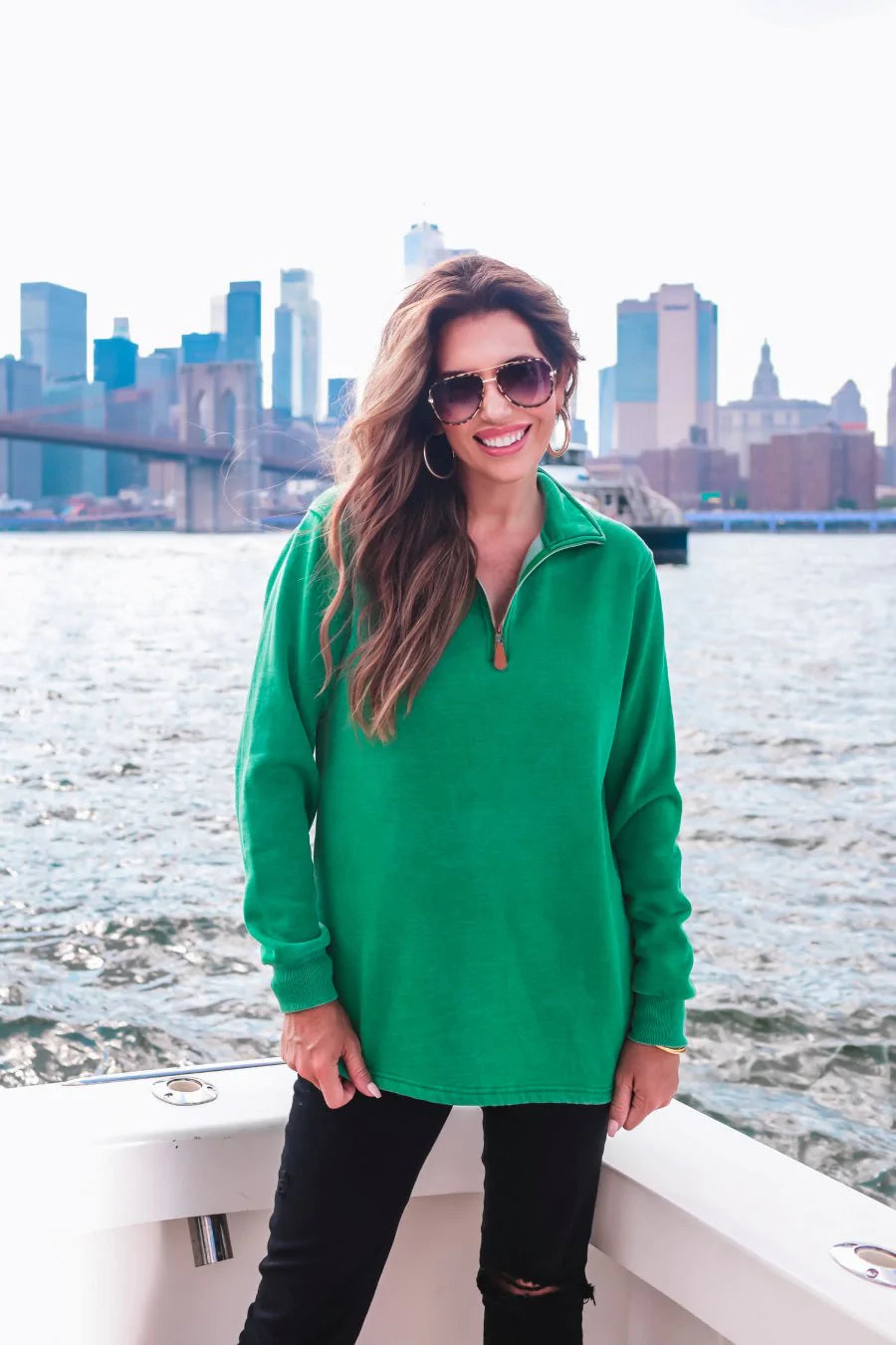 Kelly Green Miley Vintage Pullover