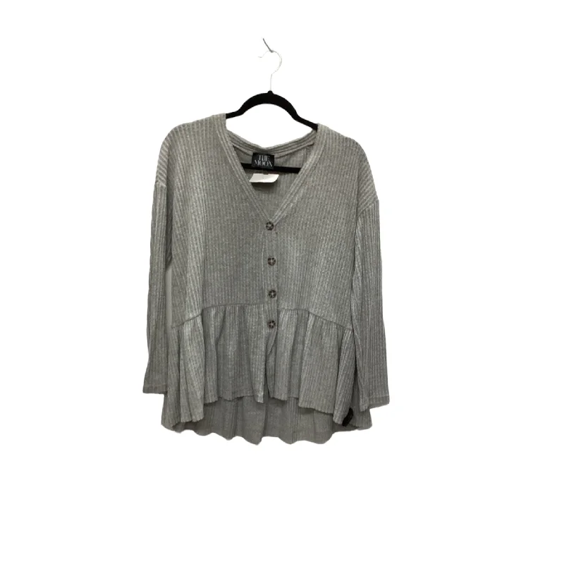 Top Long Sleeve By Clothes Mentor In Grey, Size: M