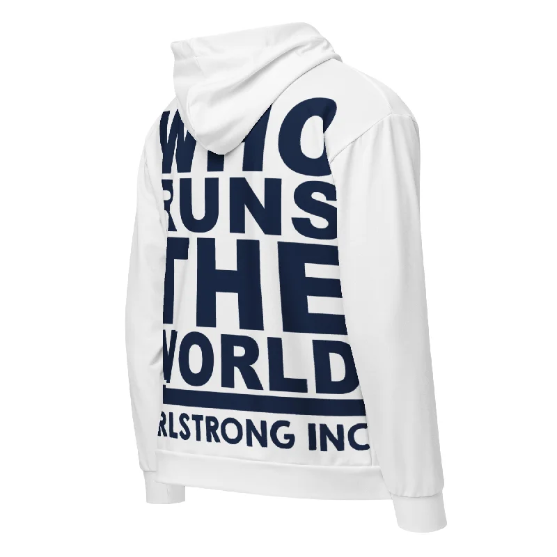 GS GRAPHIX ZIP HOODIE WHITE - WHO RUNS THE WORLD