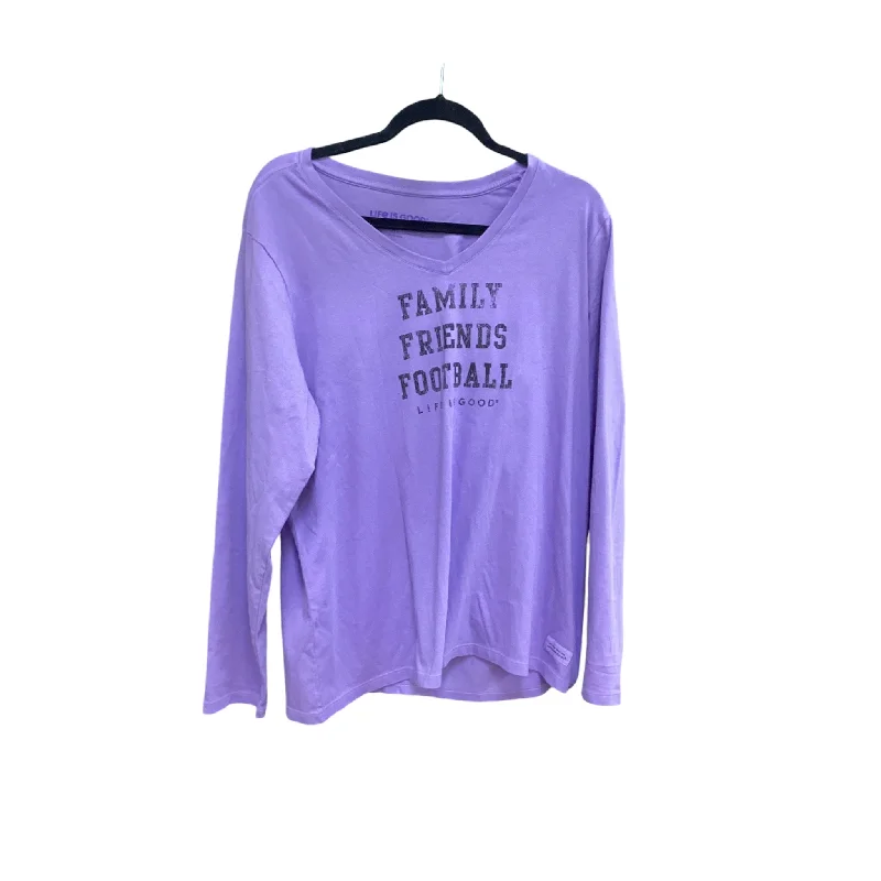 Top Long Sleeve Basic By Life Is Good In Purple, Size: Xl