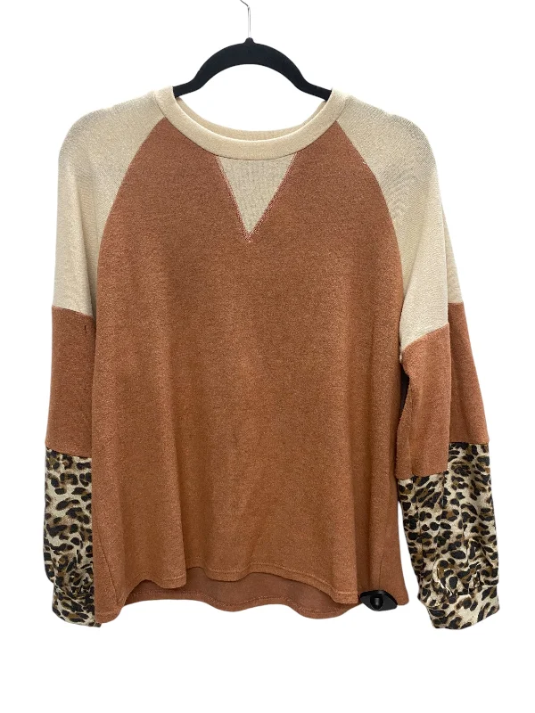 Top Long Sleeve By Cotton Bleu In Orange, Size: S