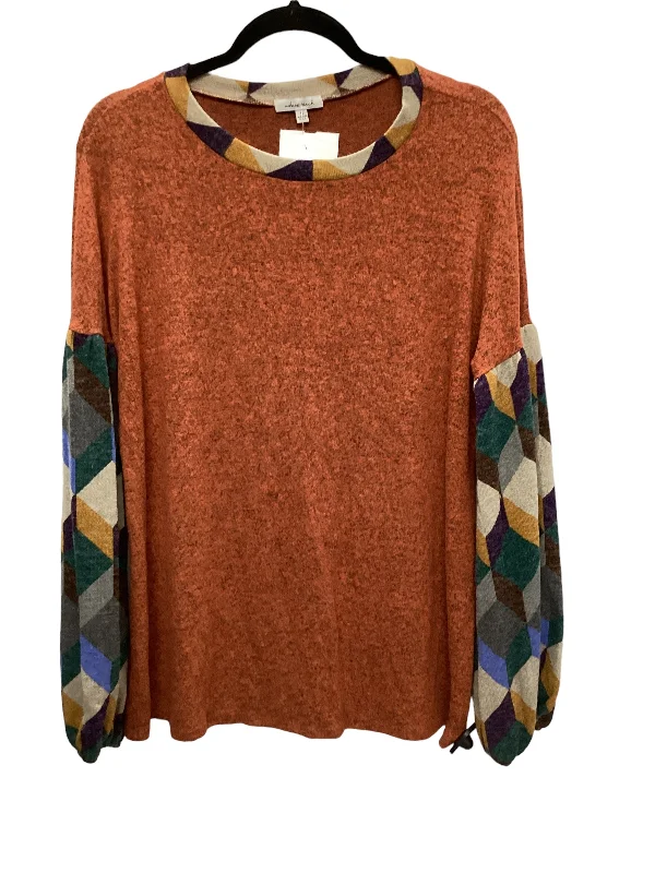 Top Long Sleeve By White Birch In Orange, Size: S