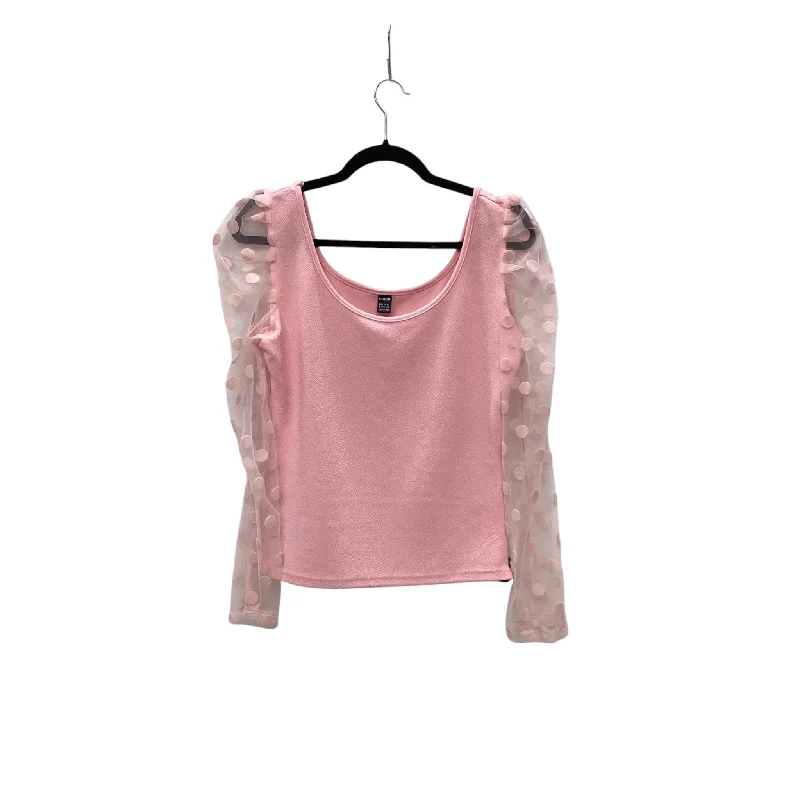 Top Long Sleeve By Shein In Pink, Size: L